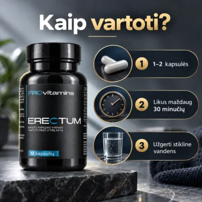 Kaip vartoti PROVITAMINS ERECTUM kapsules