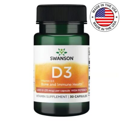 Swanson vitaminas D3 (30 kaps.) 1,000 IU - Image 1