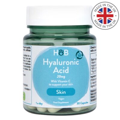 Hialurono rūgštis Hyaluronic Acid 20 mg + Vitaminas C Holland & Barrett (30 kaps.) - Image 1