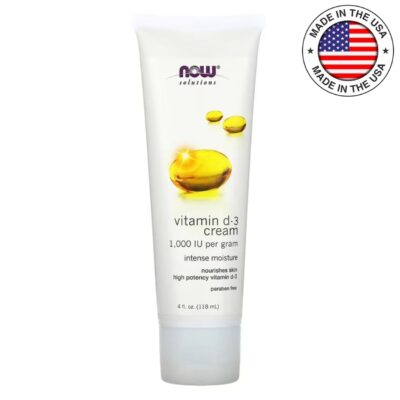 Odos kremas su vitaminu D-3 ir natūraliais aliejais, drėkinimui, apsaugai ir regeneracijai, NOW 118ml. - Image 1