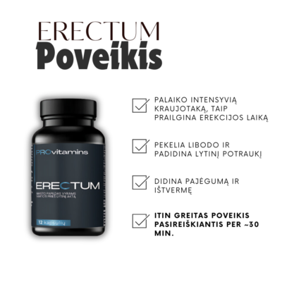 Provitamins ERECTUM Maisto papildas vyrams 12 kaps. (Prieš lytinį aktą) - Image 3