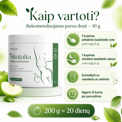 Provitamins Slimtalia Skaidulų Kompleksas 200 g. (Obuolių skonio) - Image 4