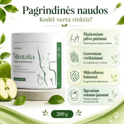 Provitamins Slimtalia Skaidulų Kompleksas 200 g. (Obuolių skonio) - Image 3