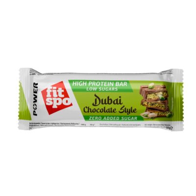 FitSpo Baltyminis batonėlis – Dubajaus šokolado skonio 50g. - Image 1
