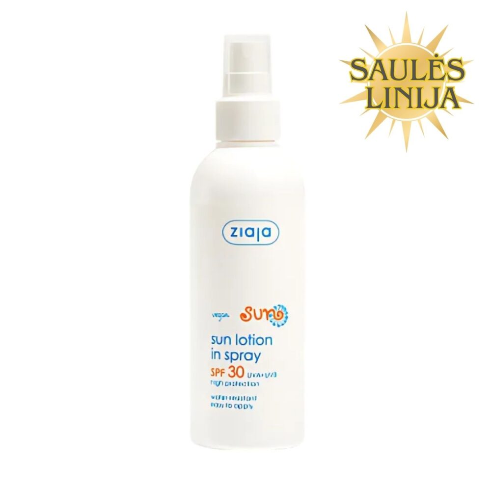 SPF 30 Purškiamas losjonas nuo saulės, atsparus vadeniui – 170 ml.