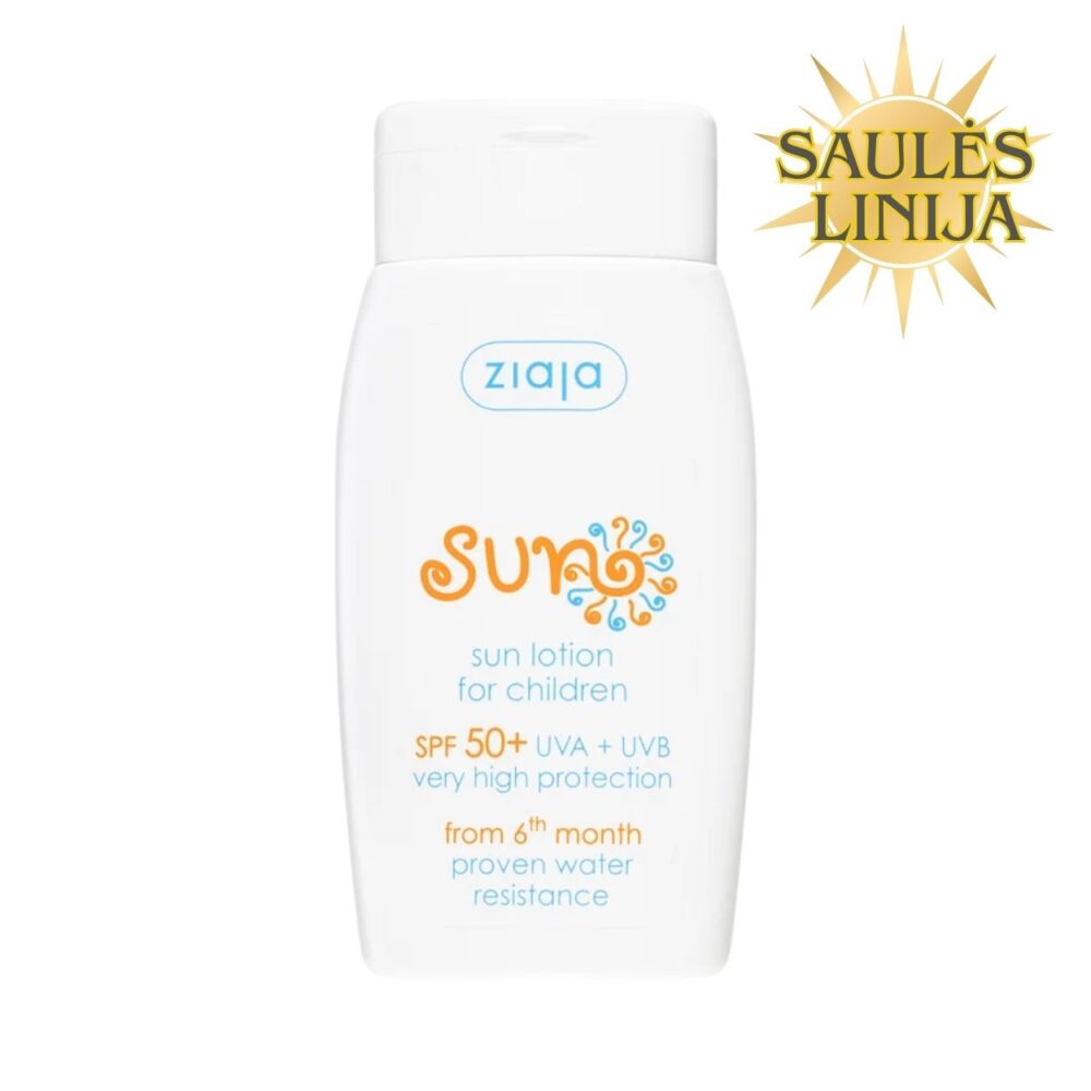 SPF 50 Apsaugos nuo saulės kūno losjonas vaikams – 125 ml.