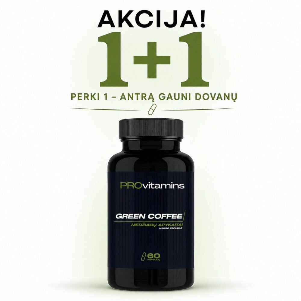 Provitamins Green Coffee (Žaliosios kavos ekstraktas) 60 kaps