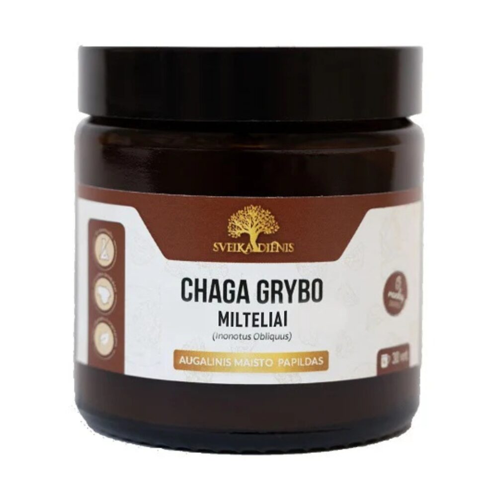 Sveikadienis chaga grybo milteliai 30kaps.