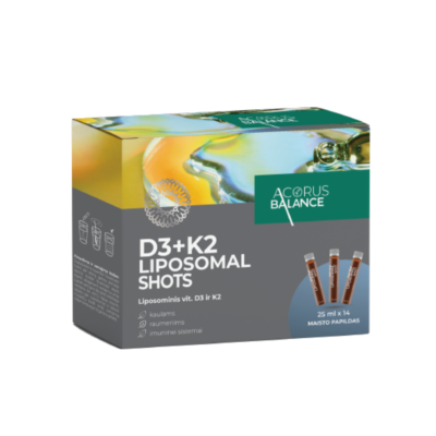 ACORUS BALANCE D3 + K2 Liposomal shots 14 vnt. - Image 1