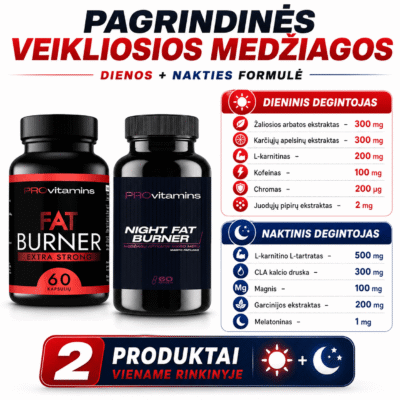 PROVITAMINS Dieninio ir naktinio riebalų degintojų komplektas - Image 2