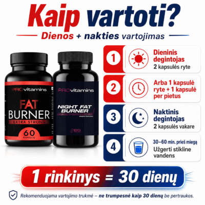 PROVITAMINS Dieninio ir naktinio riebalų degintojų komplektas - Image 3