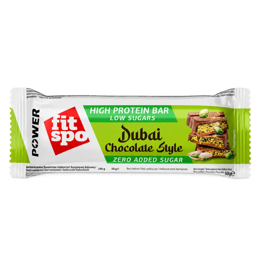 FitSpo baltyminis batonėlis Dubajaus šokolado skonio, 50 g