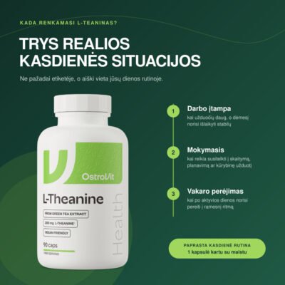 OstroVit L-Theanine 200 mg, 90 kaps. - Image 3