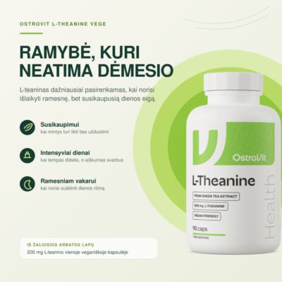OstroVit L-Theanine 200 mg, 90 kaps. - Image 2